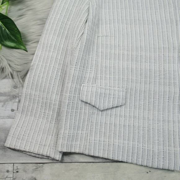 AMINA RUBINACCI x DAVIDE CENCI Light Blue Linen Knit Jacket Blazer Size 48 US 12 - Picture 7 of 12